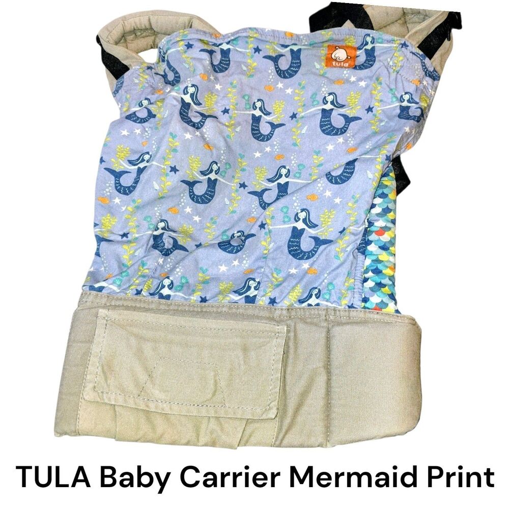 Tula Mermaid Blue Gray Ergonomic Adjustable Baby Toddler Wearing Travel Carrier